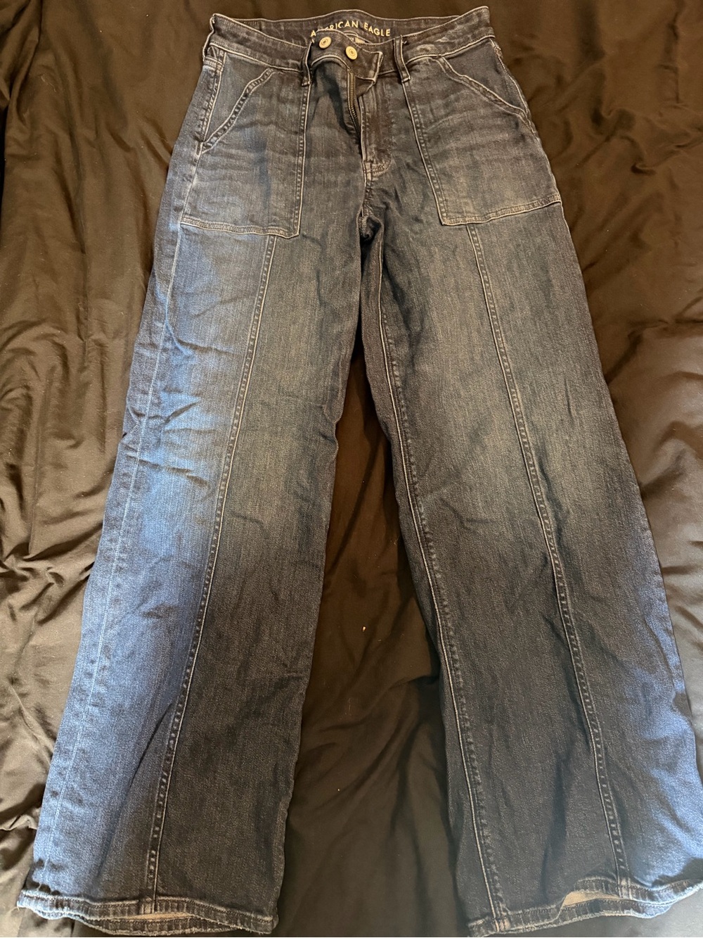 American Eagle Outfitters Women's Dark Indigo Wide-Leg Jeans